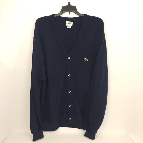 Izod Other - Vintage 90’s IZOD Lacoste Navy Blue Cardigan XL